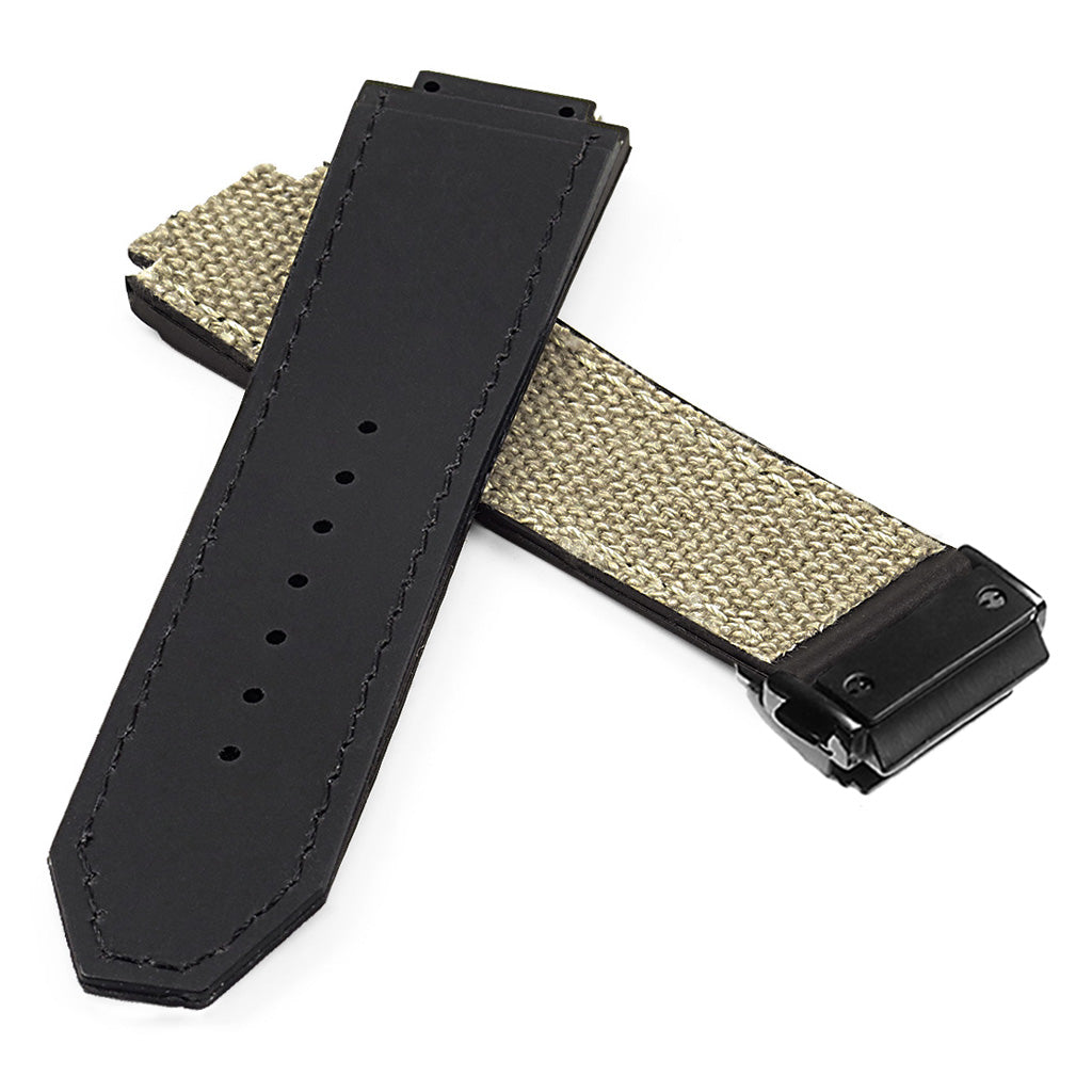 DASSARI Canvas Strap for Hublot Big Bang with Matte Black Clasp