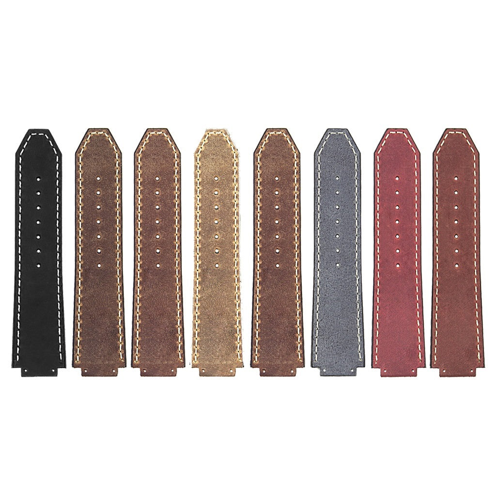 DASSARI Vintage Leather Strap for Hublot Big Bang with Rose Gold Clasp