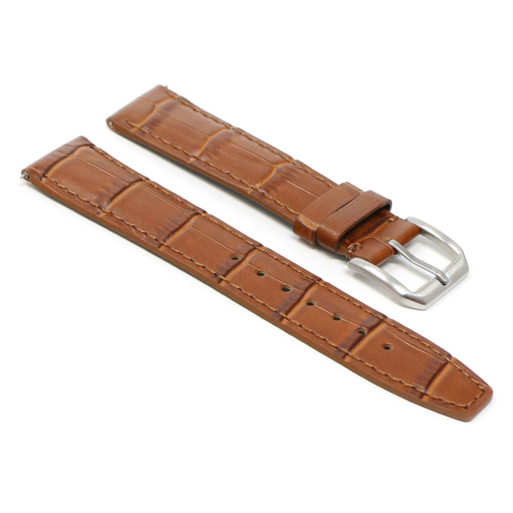 DASSARI Croc Embossed Leather Strap - Quick Release