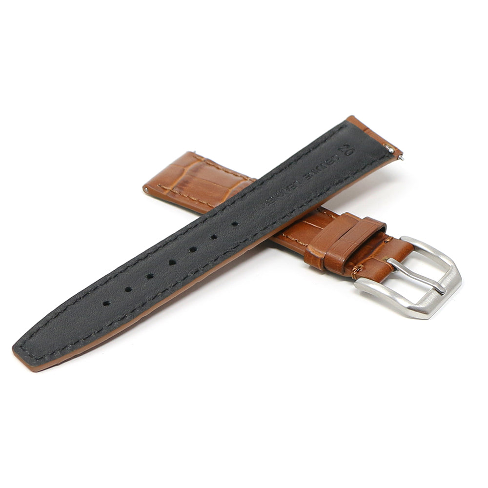 DASSARI Croc Embossed Leather Strap - Quick Release