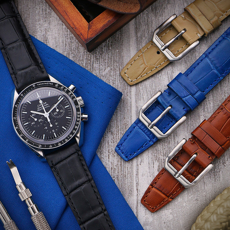 DASSARI Croc Embossed Leather Strap - Quick Release