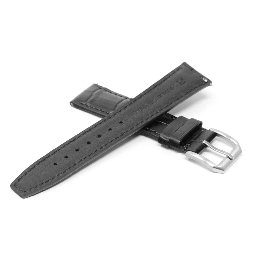 DASSARI Croc Embossed Leather Strap - Quick Release