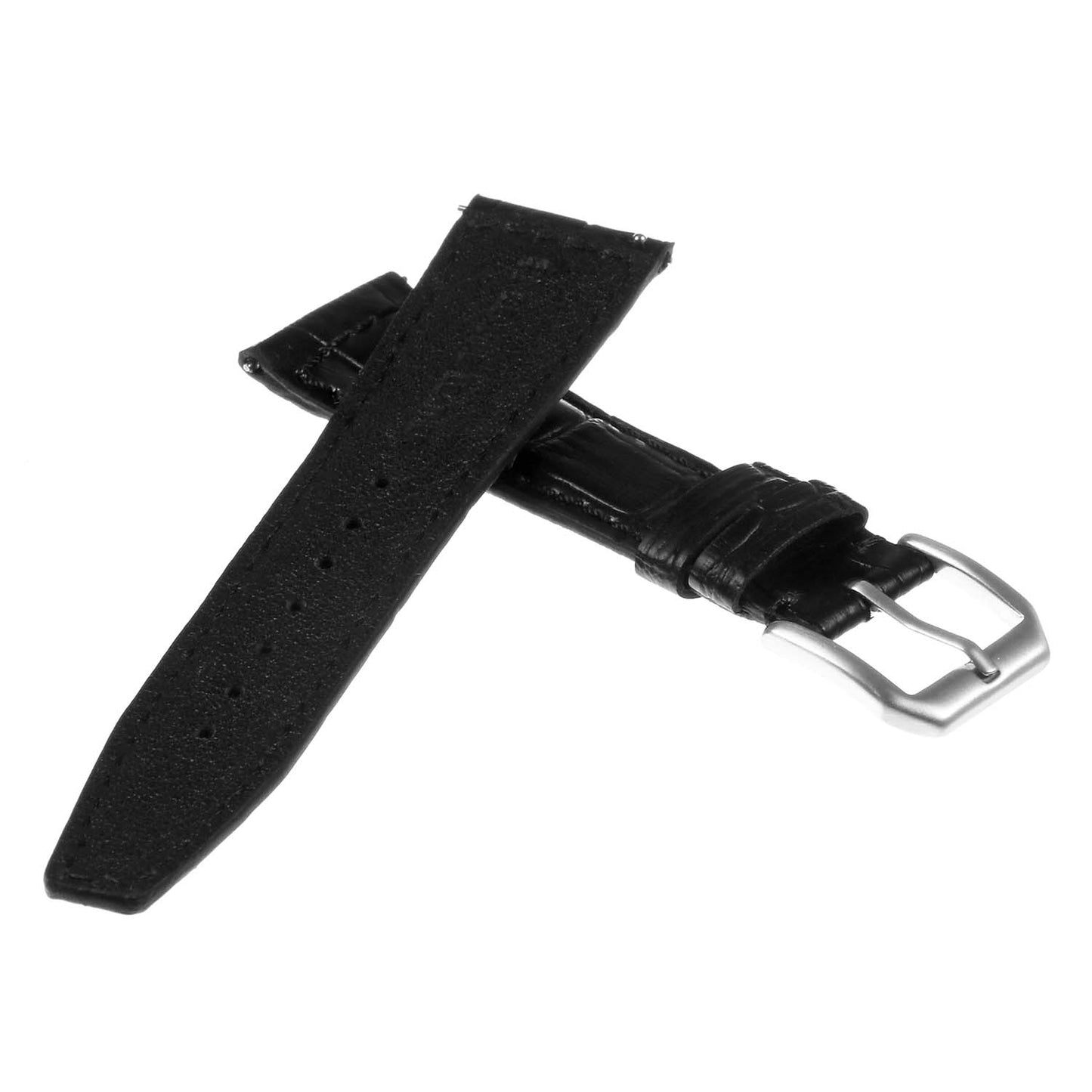 DASSARI Croc Embossed Leather Pilot Watch Band w/ Rivets for Apple Watch