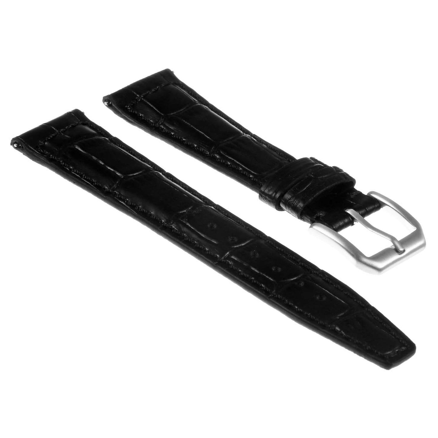 DASSARI Croc Embossed Leather Pilot Watch Band w/ Rivets for Apple Watch