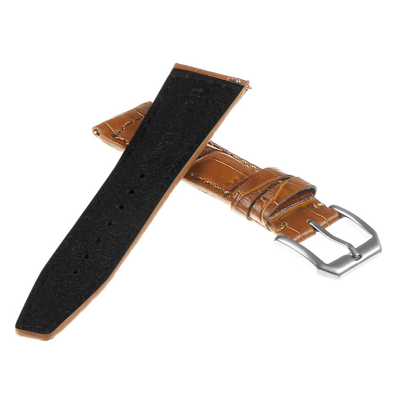 DASSARI Croc Embossed Leather Pilot Watch Band w/ Rivets for Apple Watch