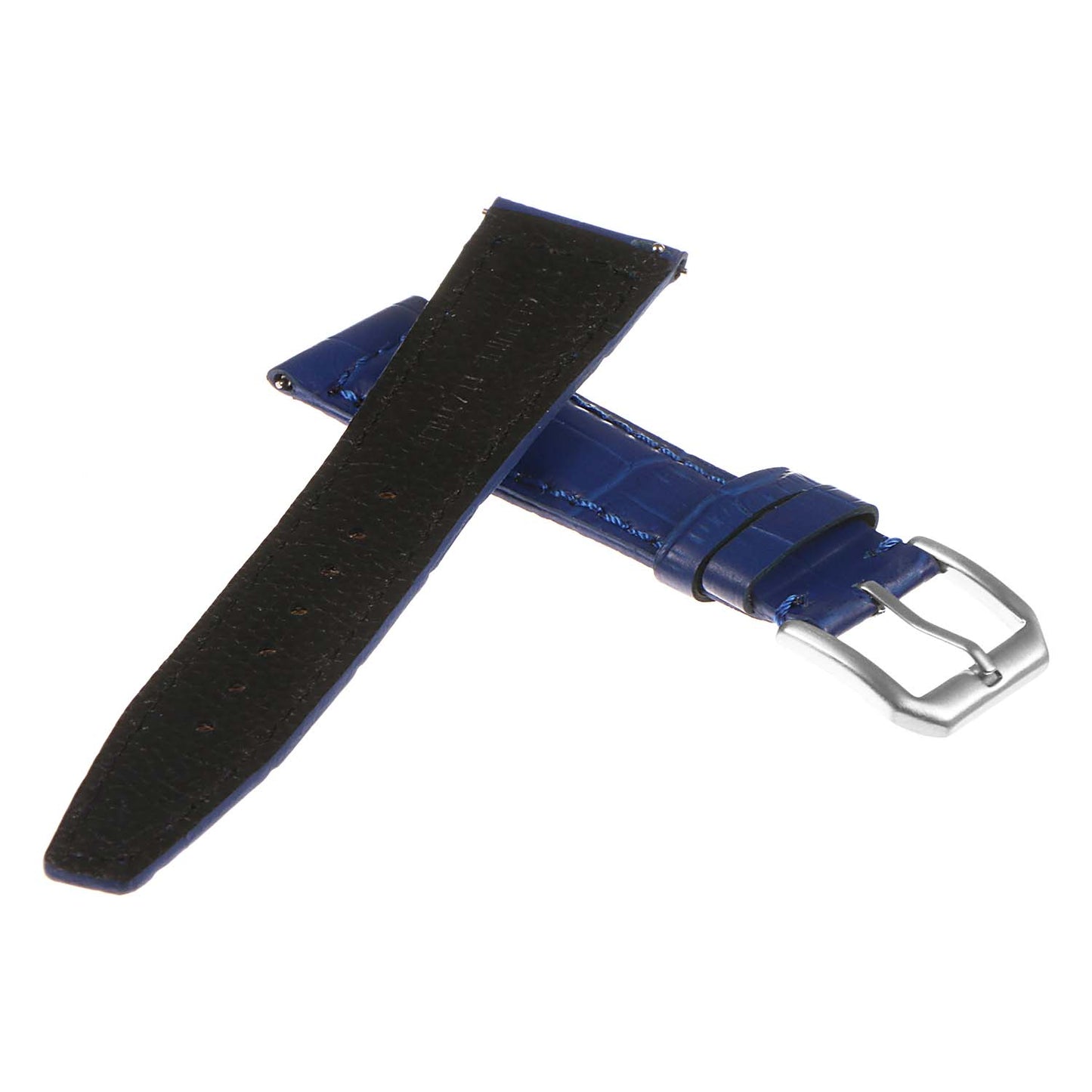 DASSARI Croc Embossed Leather Pilot Watch Band w/ Rivets for Apple Watch