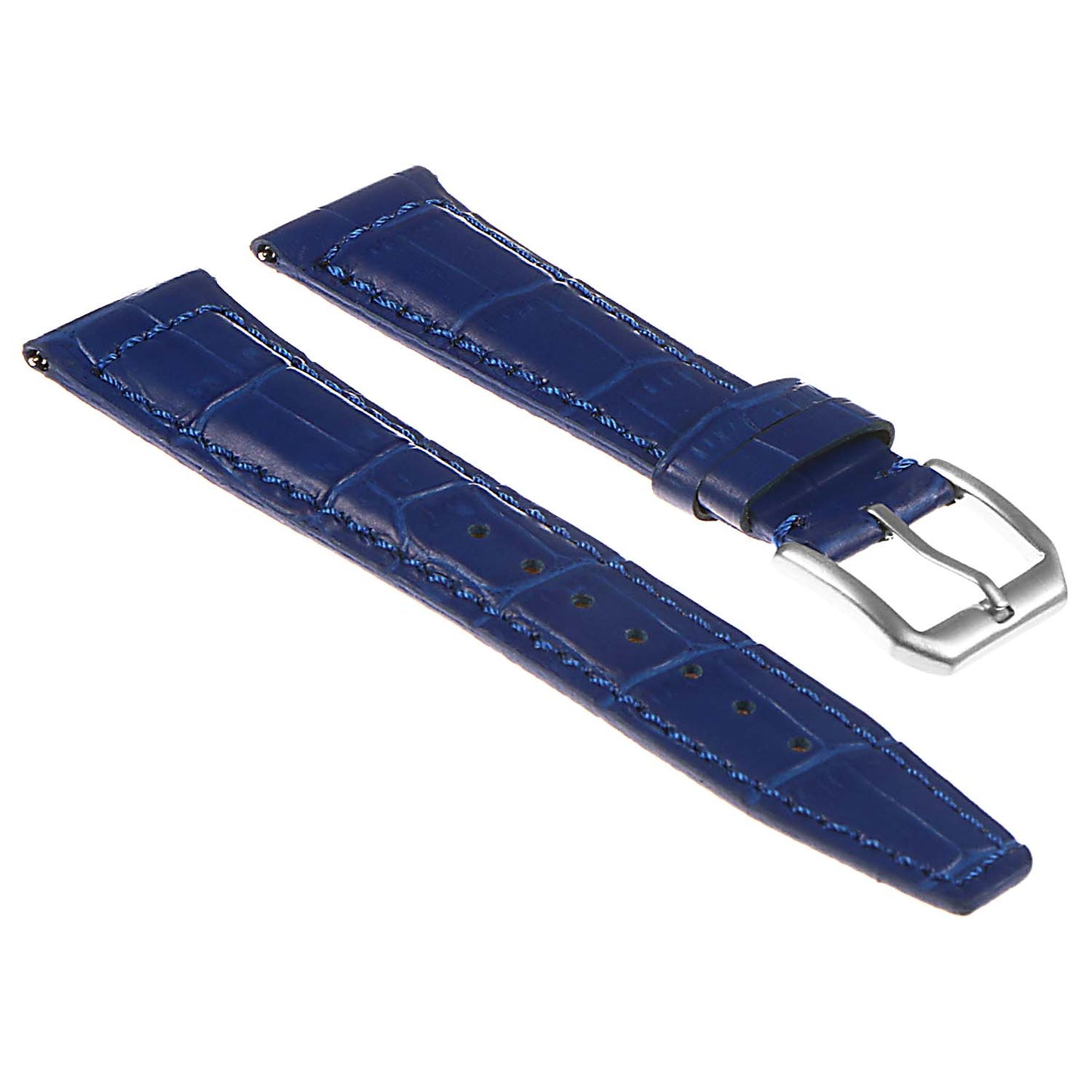 DASSARI Croc Embossed Leather Pilot Watch Band w/ Rivets for Apple Watch