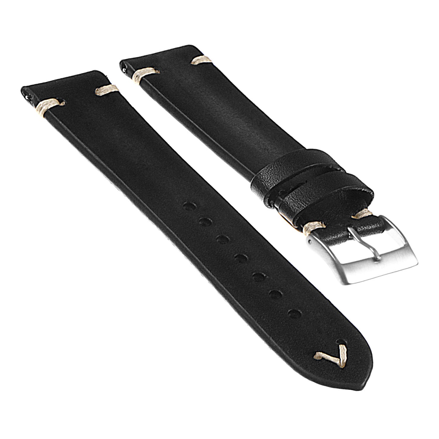 Hand-Stitched Vintage Faded Leather Strap for Suunto 9