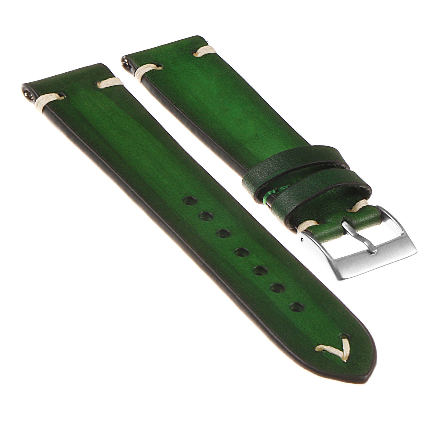Hand-Stitched Vintage Faded Leather Strap for Suunto 9