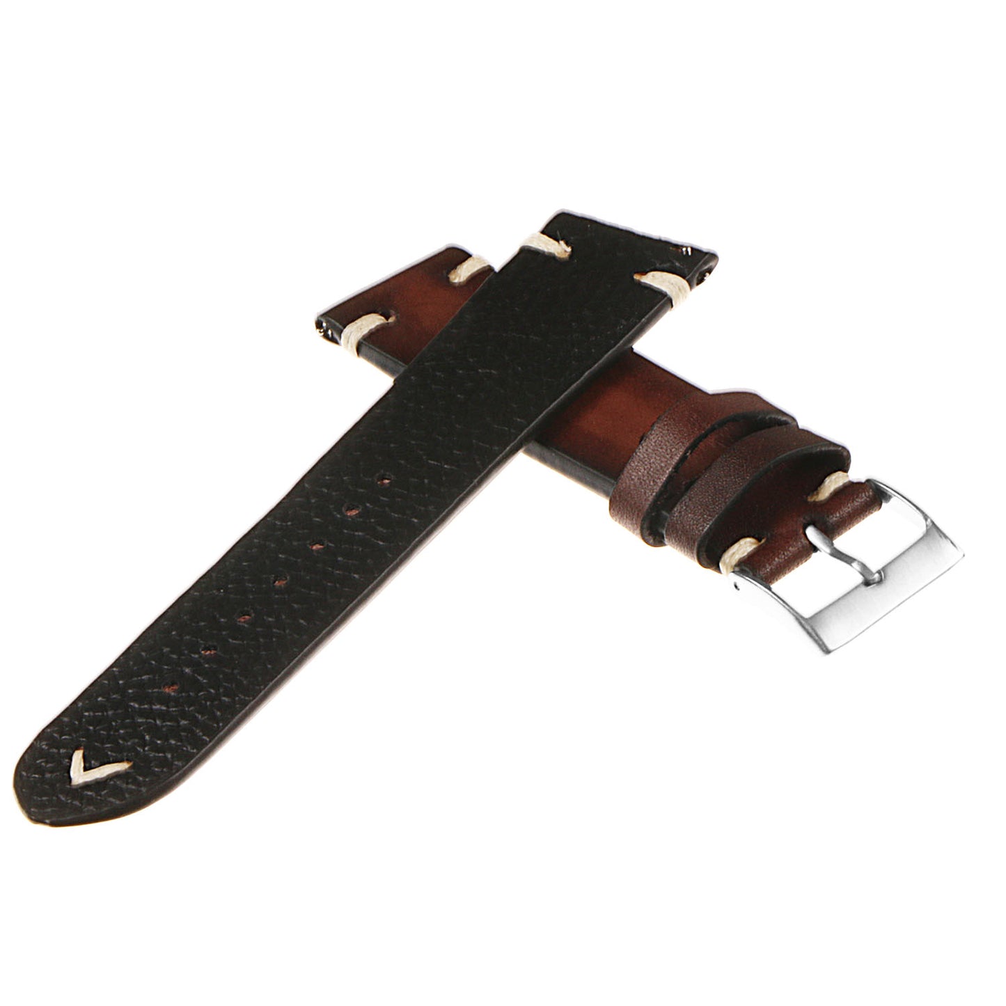 Hand-Stitched Vintage Faded Leather Strap for Suunto 9