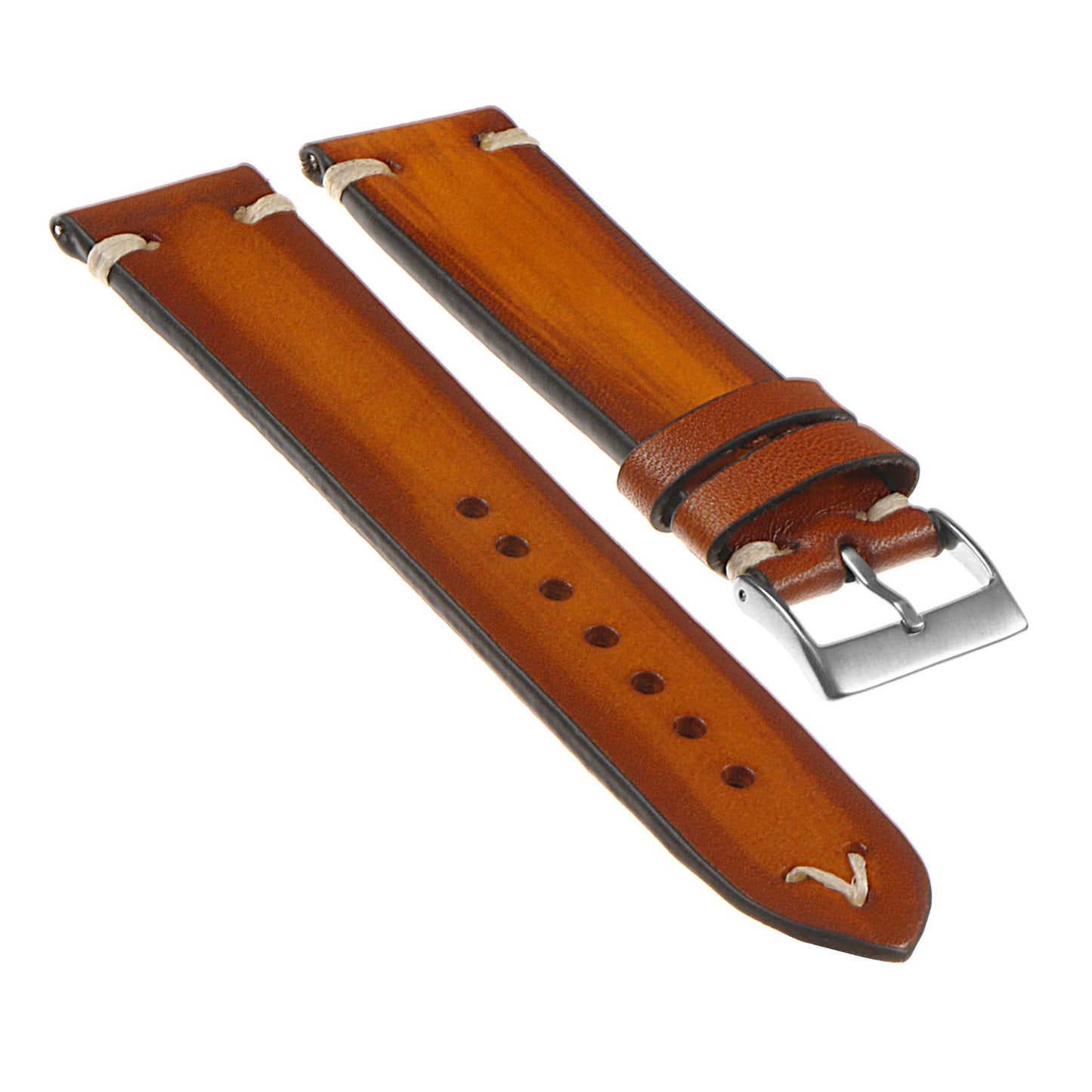 Hand-Stitched Vintage Faded Leather Strap for Suunto 9
