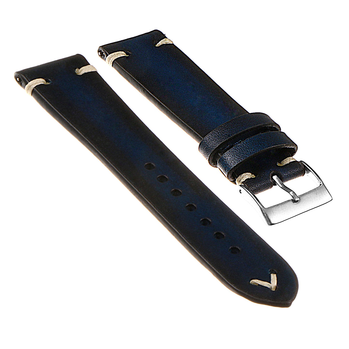 Hand-Stitched Vintage Faded Leather Strap for Suunto 9