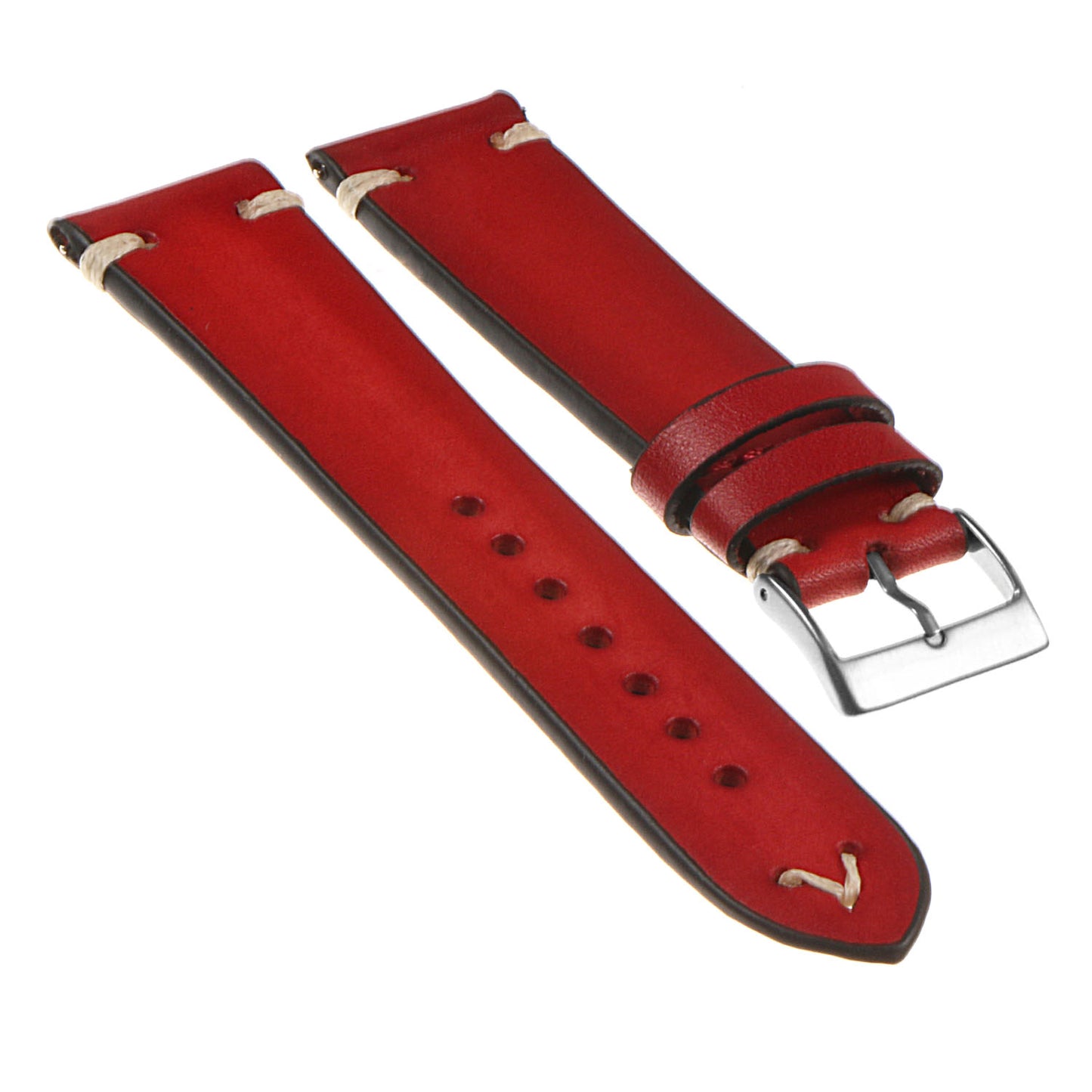 Hand-Stitched Vintage Faded Leather Strap for Suunto 9