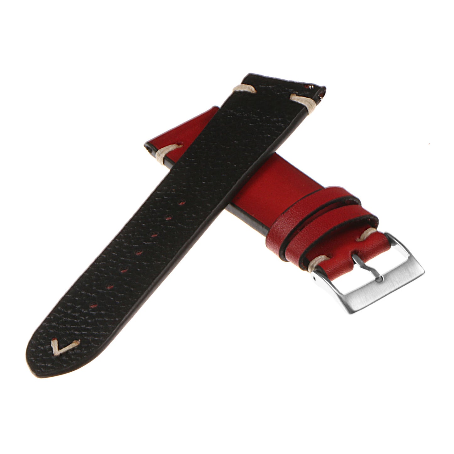 Hand-Stitched Vintage Faded Leather Strap for Suunto 9