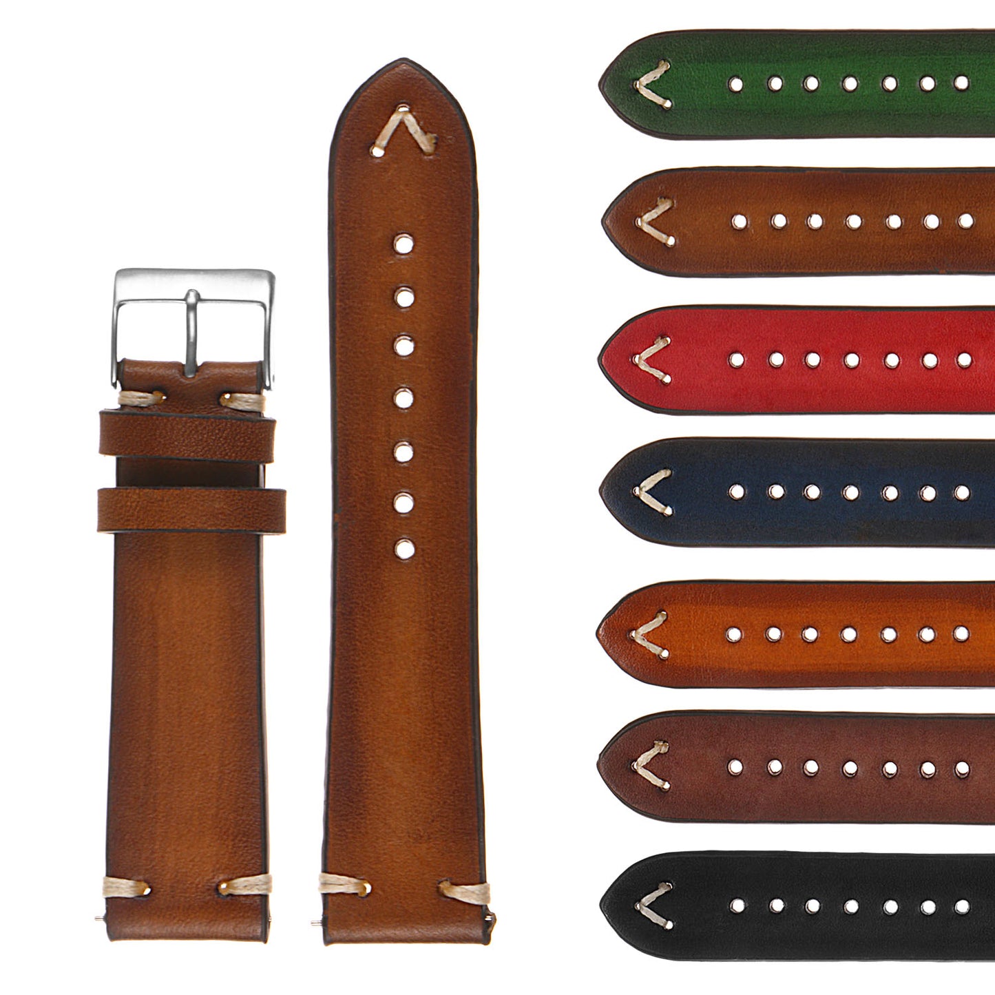 Hand-Stitched Vintage Faded Leather Strap for Garmin Venu