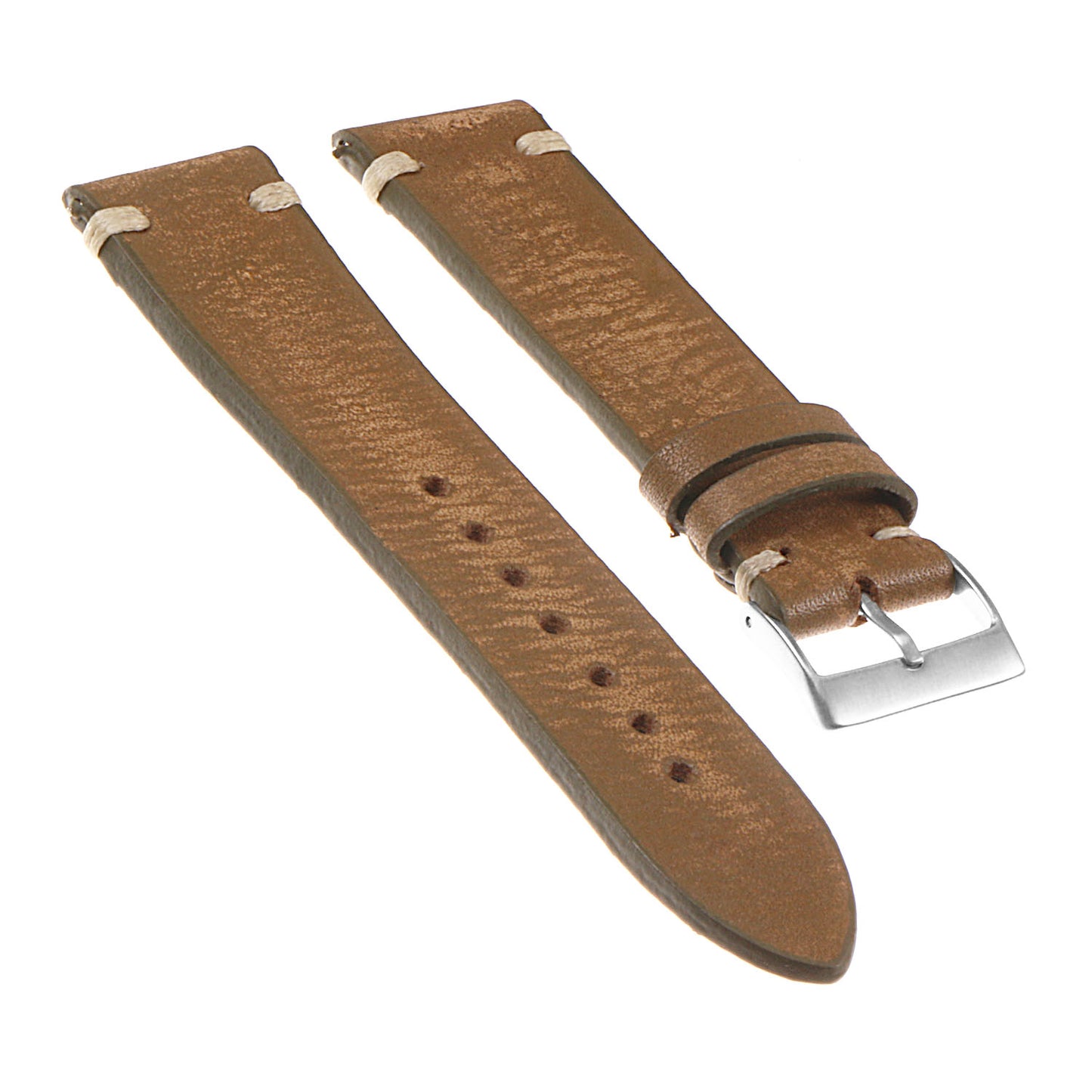 Hand-Stitched Vintage Washed Leather Strap for Suunto 9