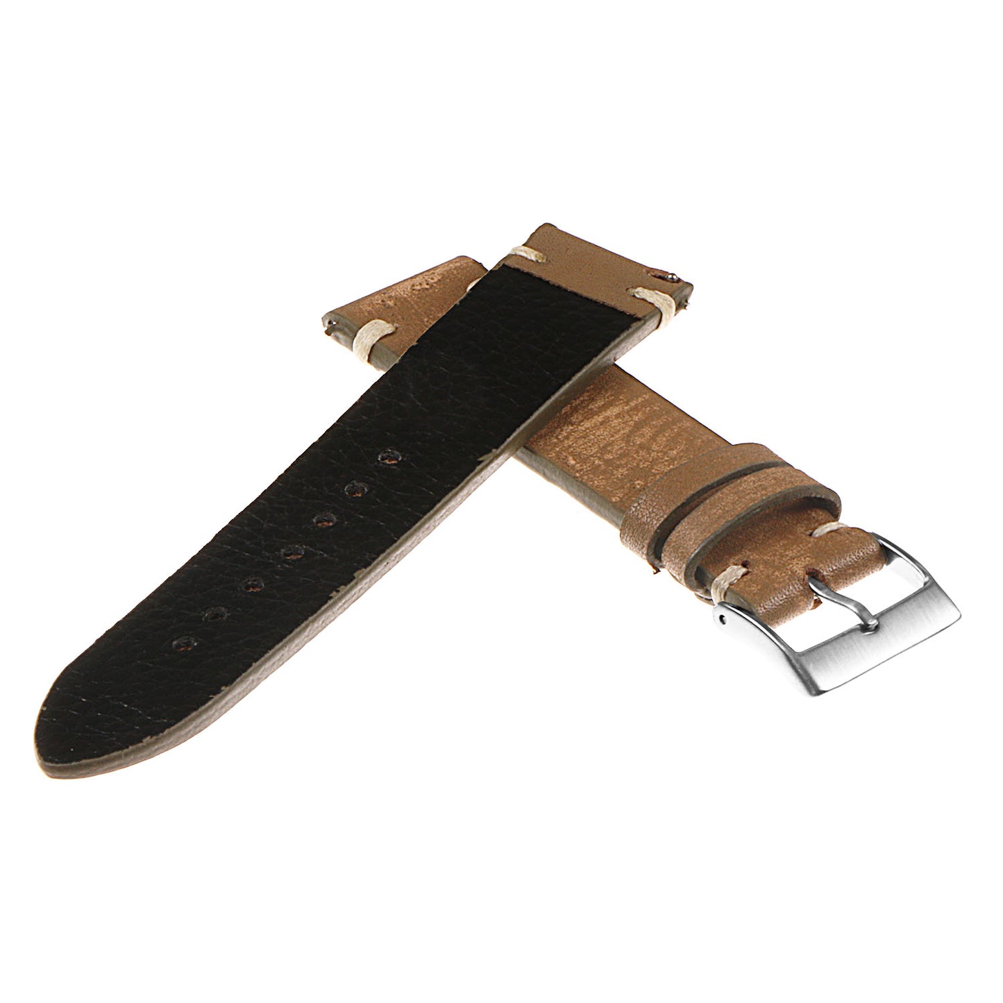 Hand-Stitched Vintage Washed Leather Strap for Suunto 9