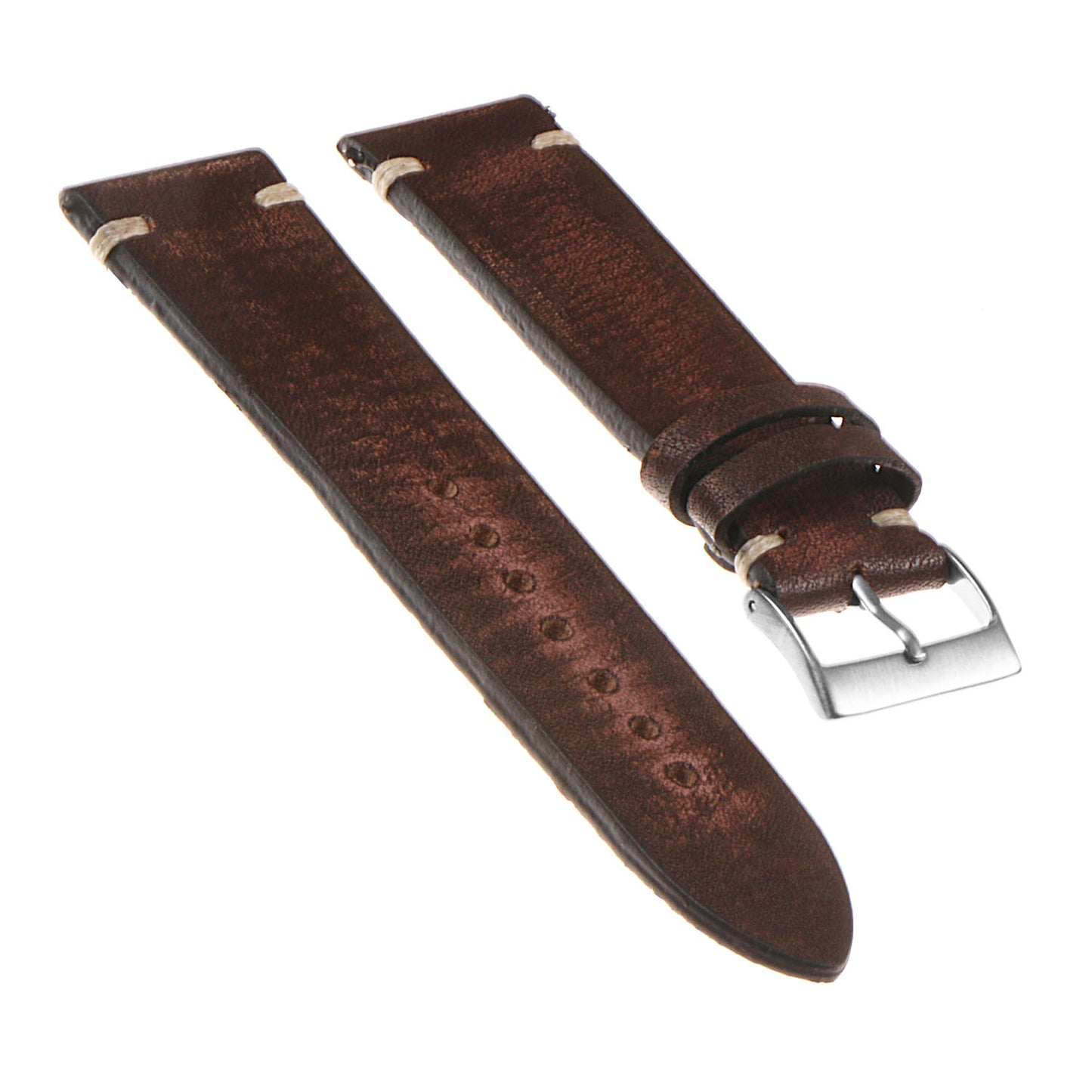 Hand-Stitched Vintage Washed Leather Strap for Suunto 9