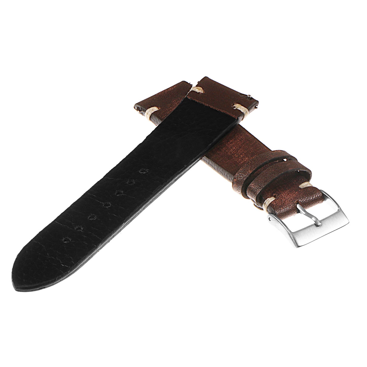 Hand-Stitched Vintage Washed Leather Strap for Suunto 9