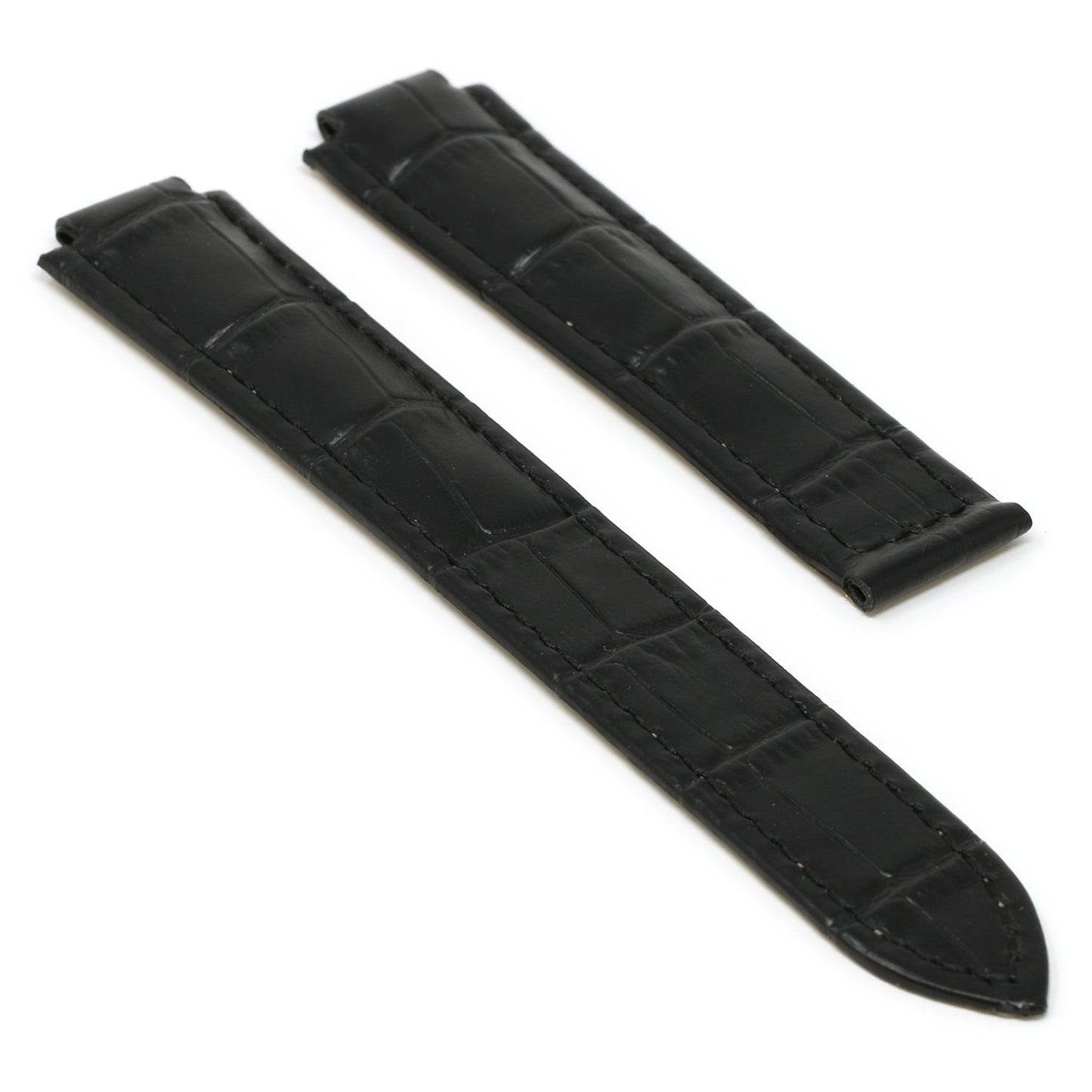 Croc Leather Strap for Cartier Ballon Blue