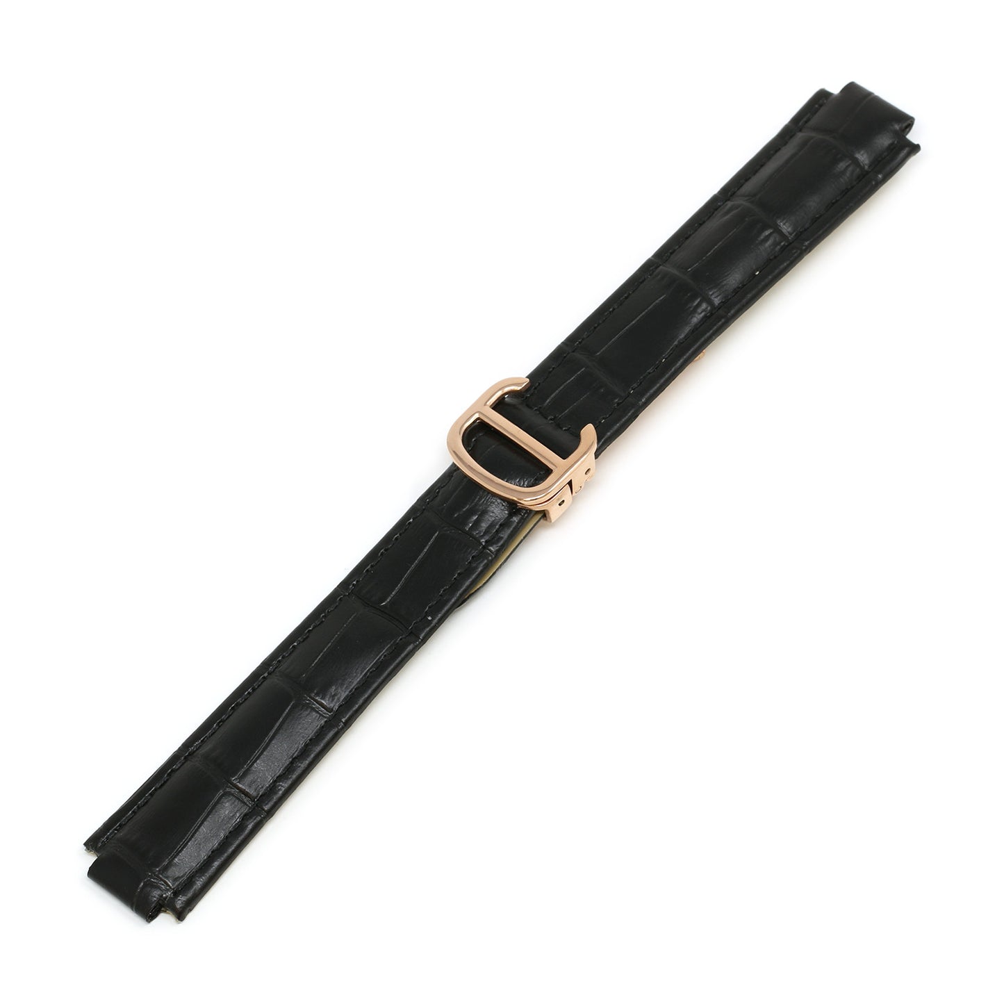 Croc Leather Strap for Cartier Ballon Blue
