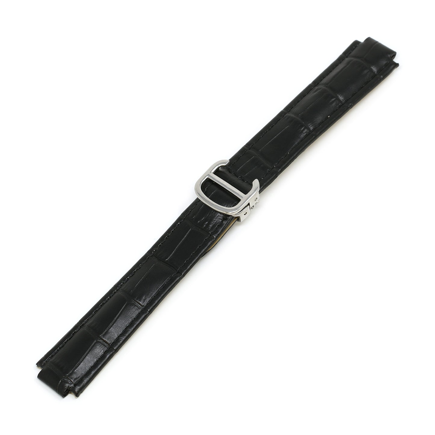 Croc Leather Strap for Cartier Ballon Blue