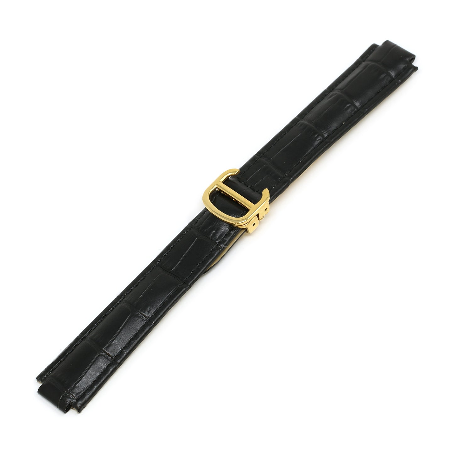 Croc Leather Strap for Cartier Ballon Blue