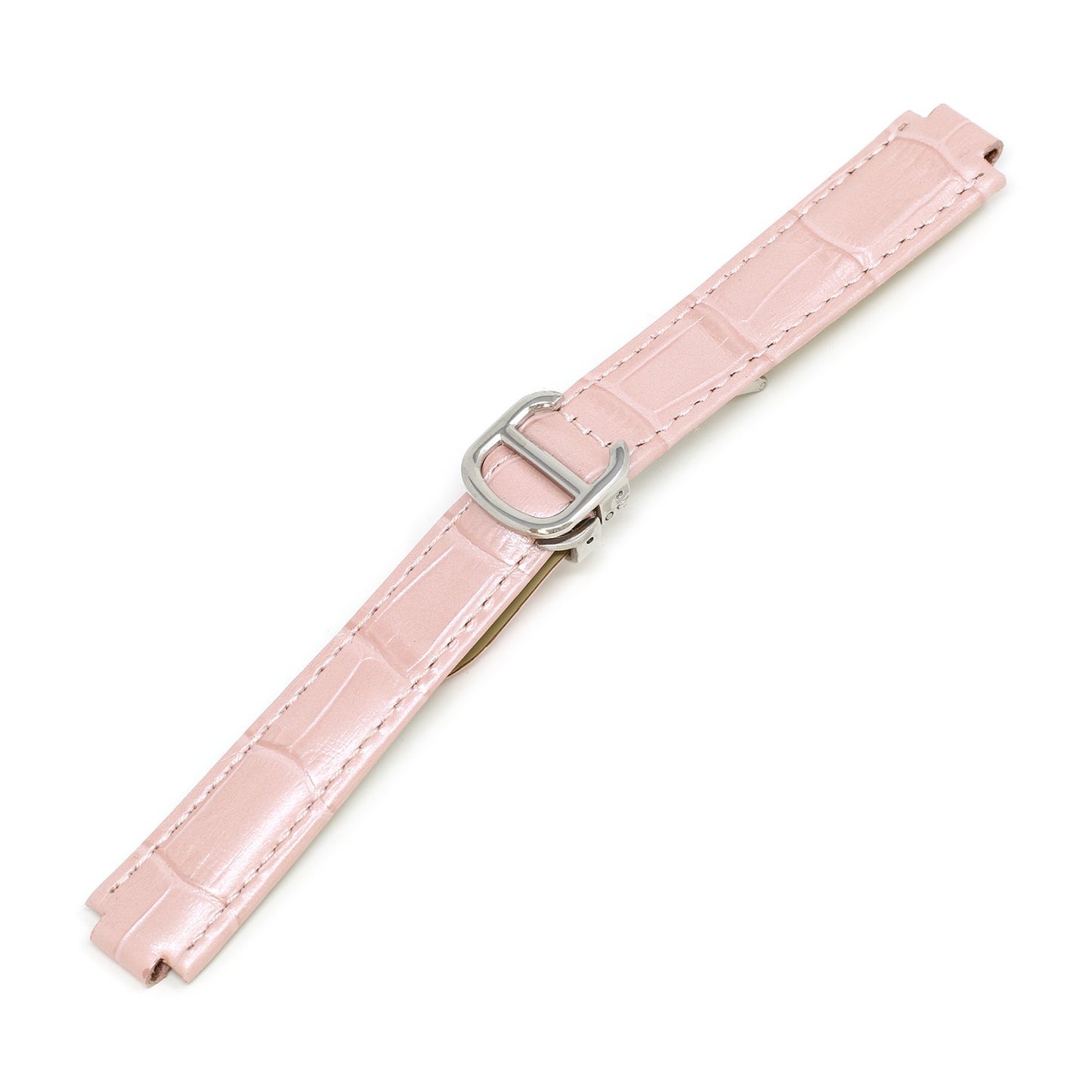 Croc Leather Strap for Cartier Ballon Blue