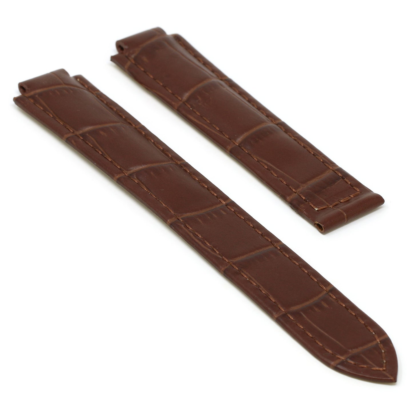 Croc Leather Strap for Cartier Ballon Blue