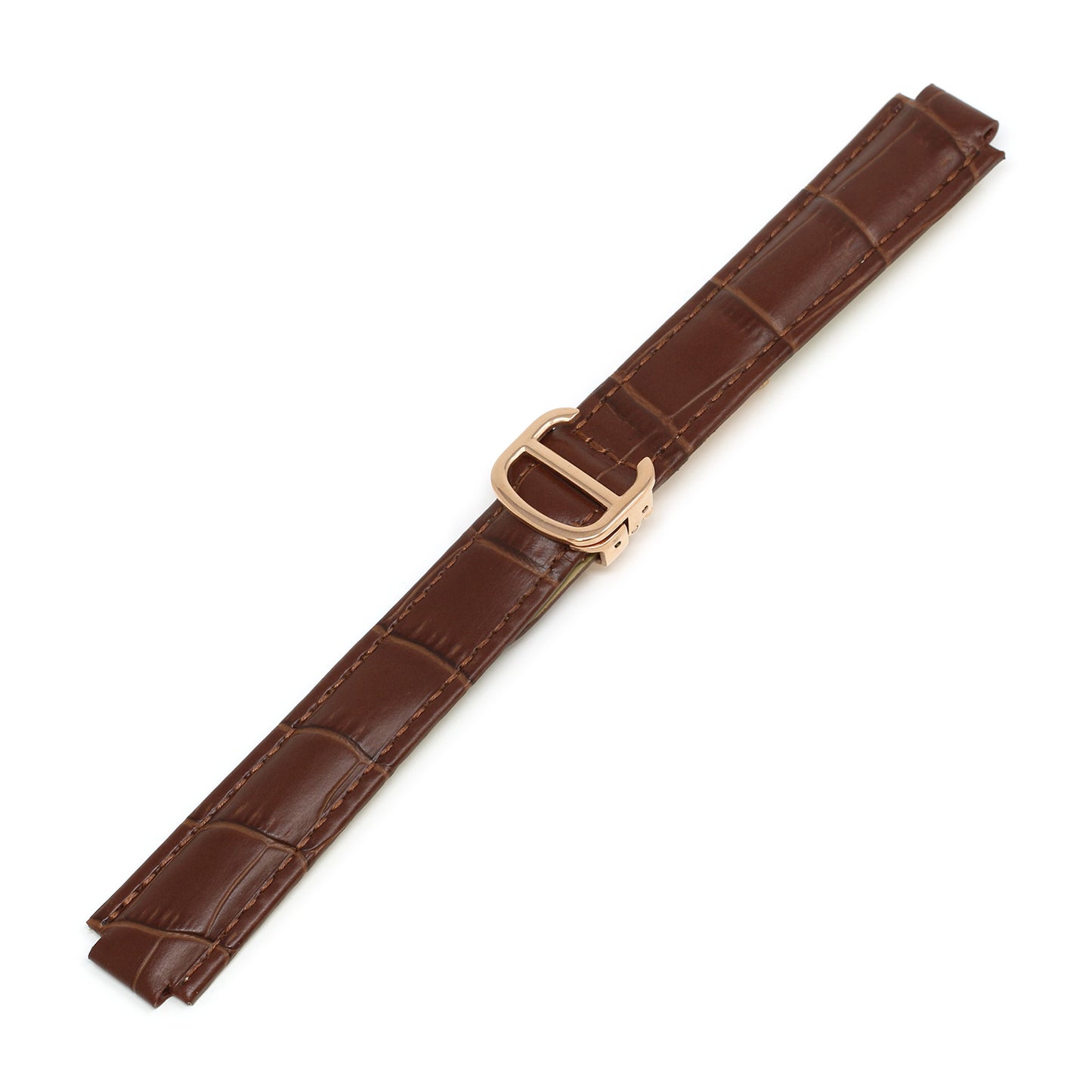 Croc Leather Strap for Cartier Ballon Blue