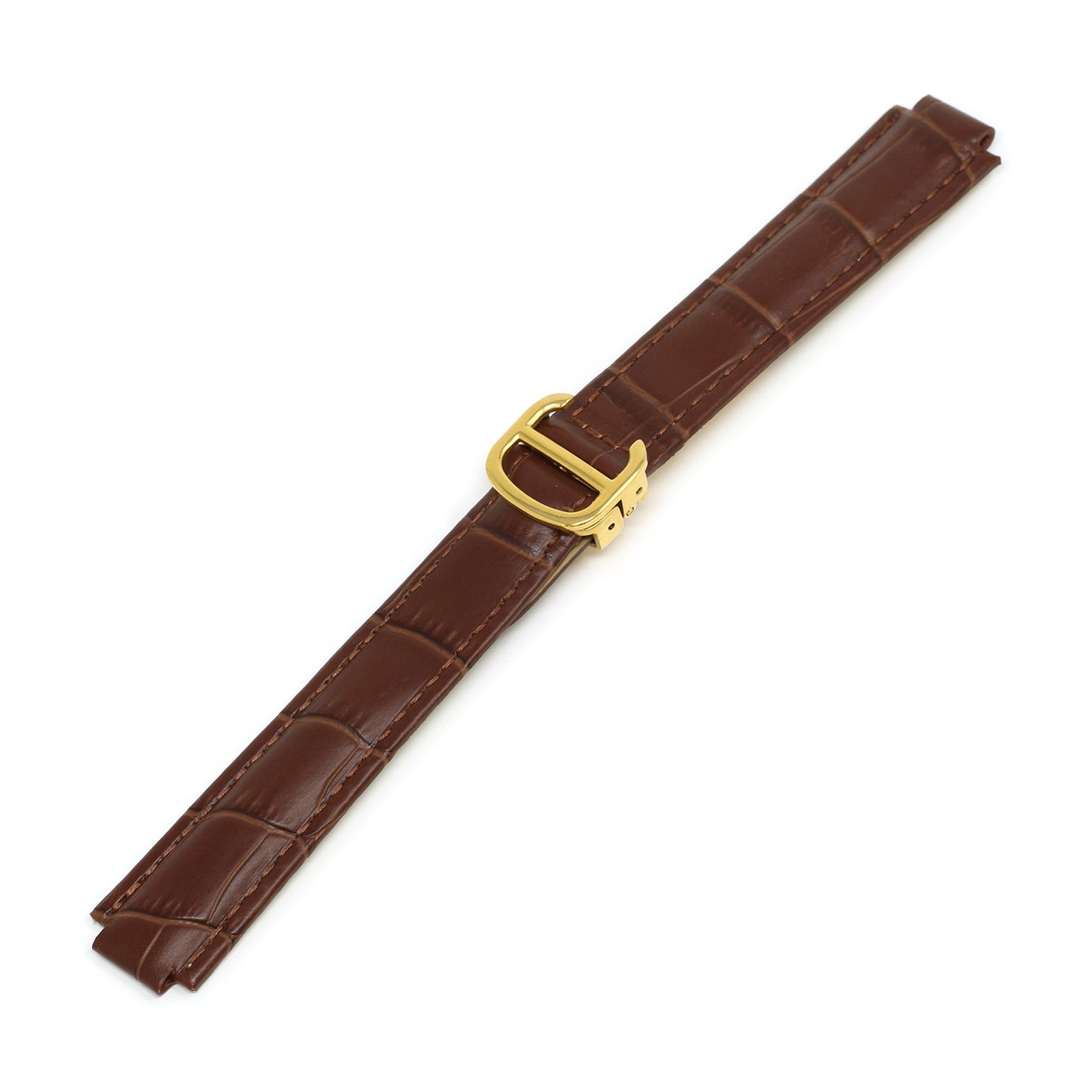 Croc Leather Strap for Cartier Ballon Blue