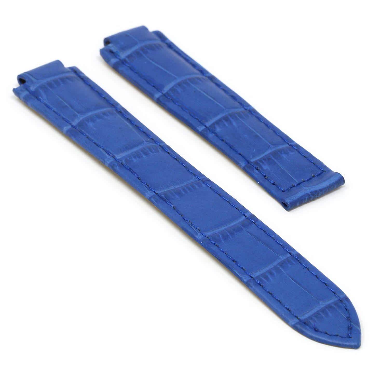 Croc Leather Strap for Cartier Ballon Blue