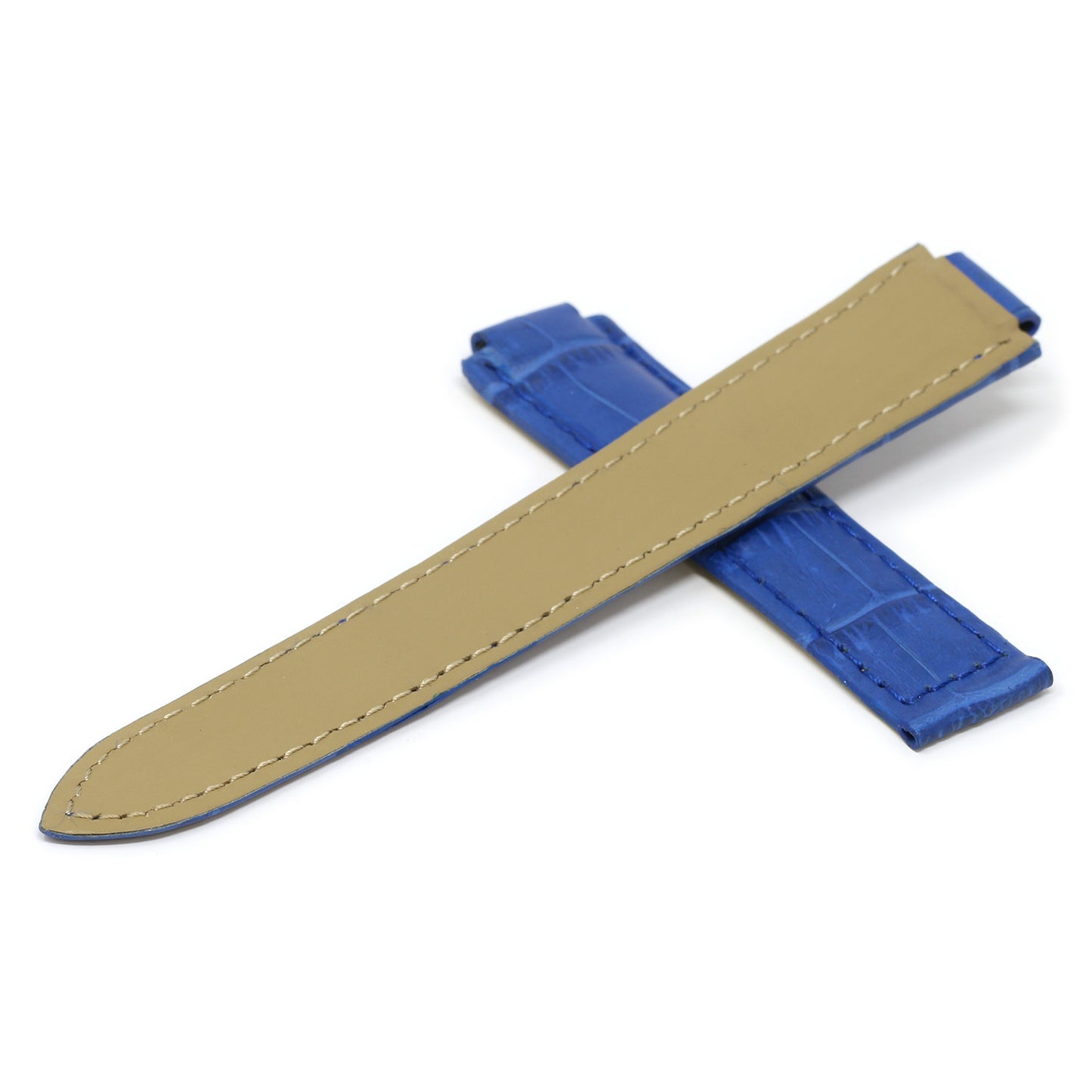 Croc Leather Strap for Cartier Ballon Blue