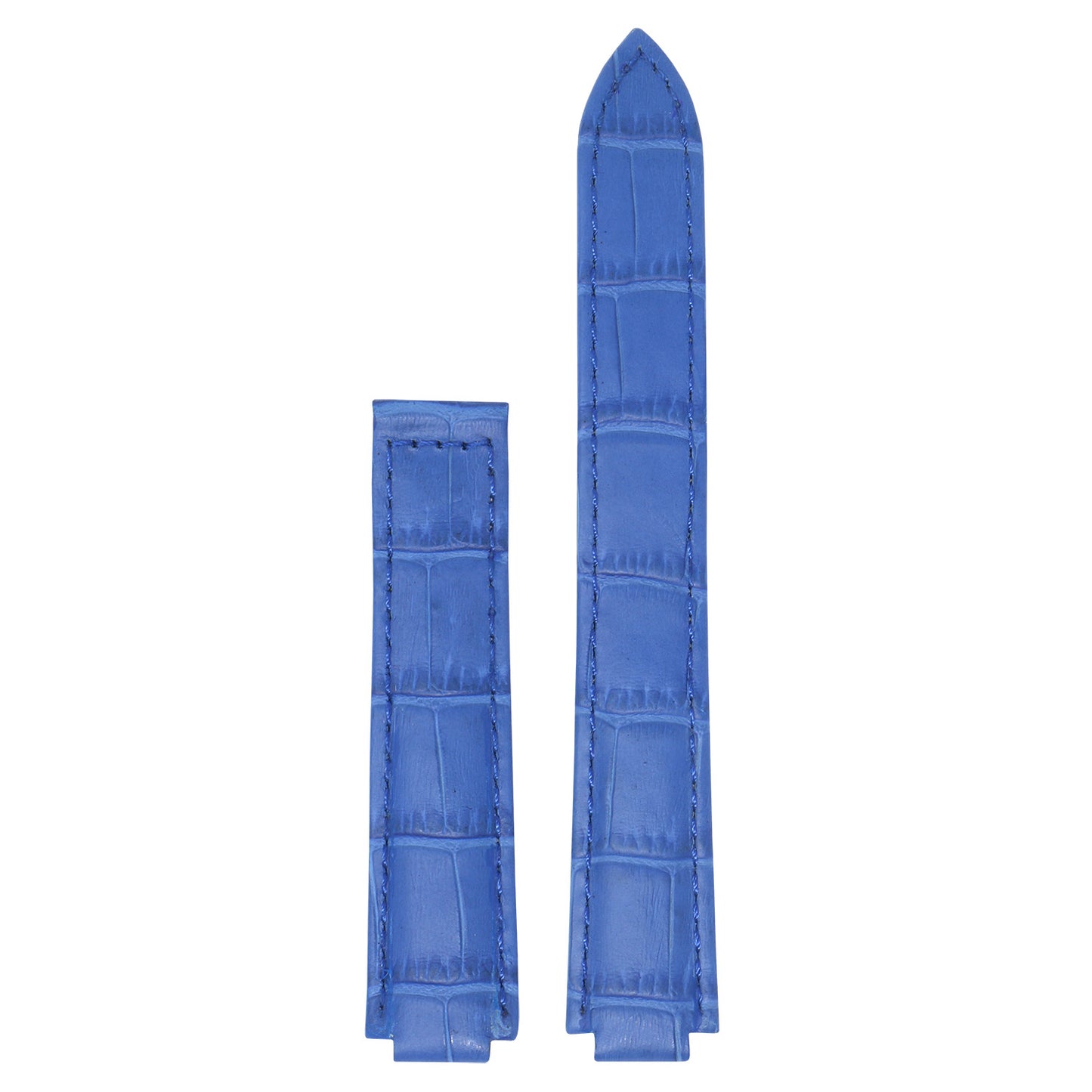 Croc Leather Strap for Cartier Ballon Blue