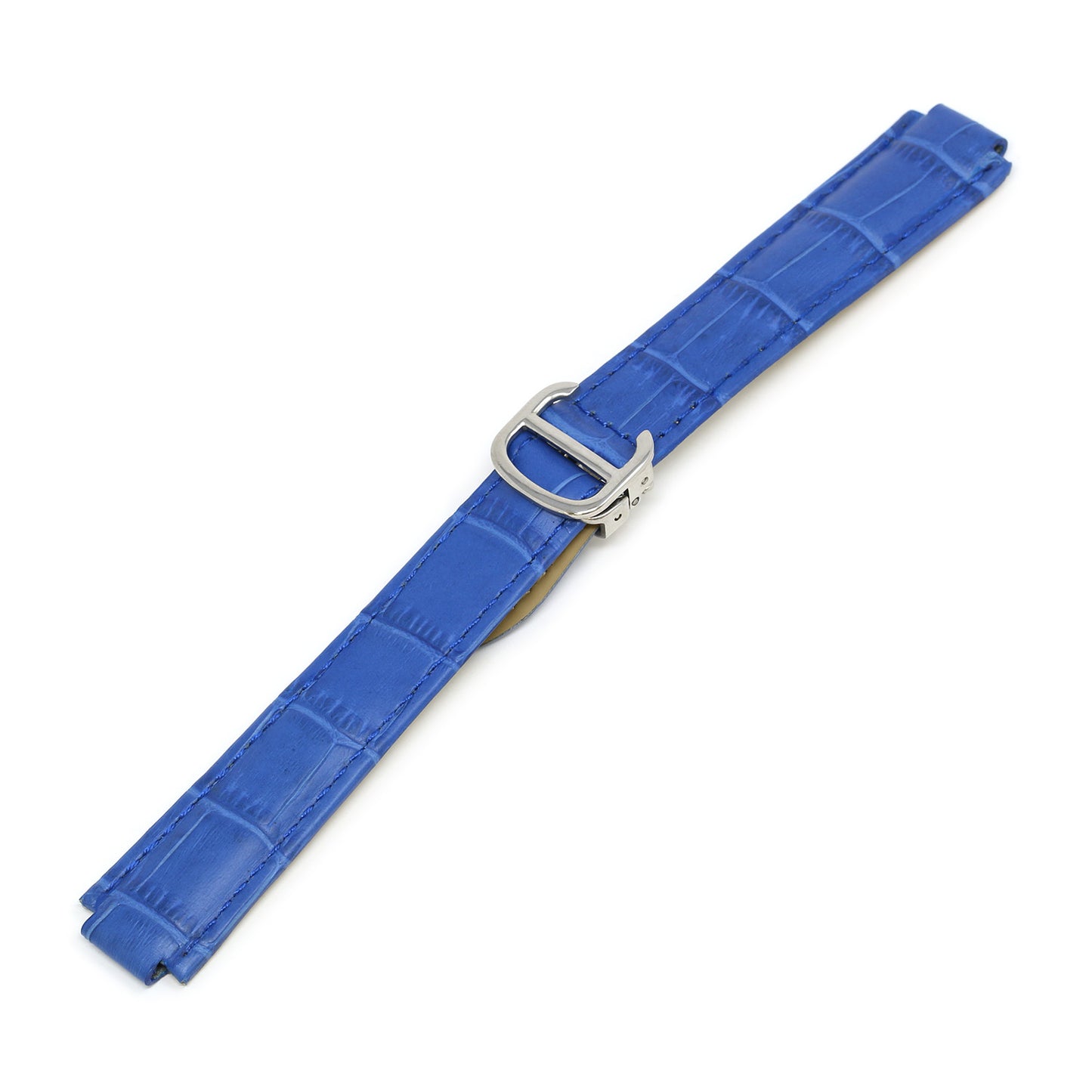 Croc Leather Strap for Cartier Ballon Blue