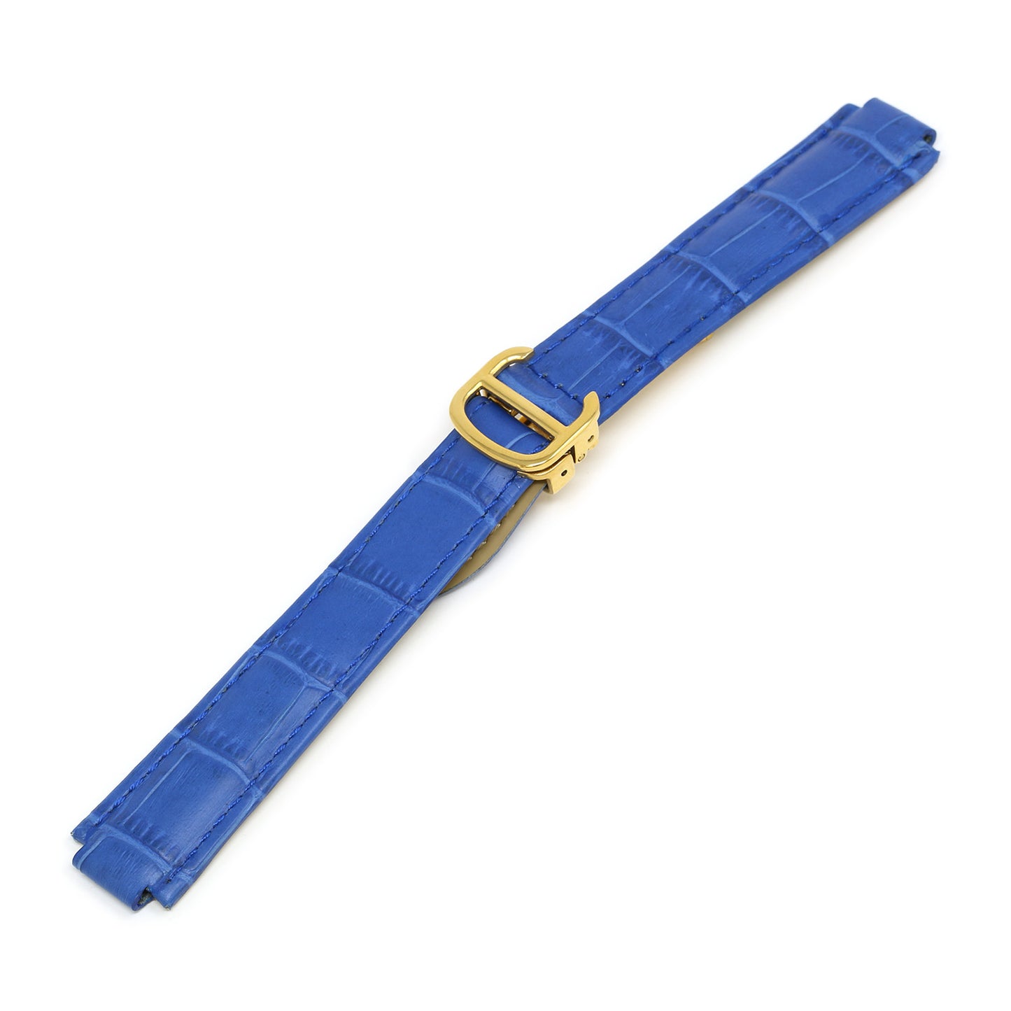 Croc Leather Strap for Cartier Ballon Blue