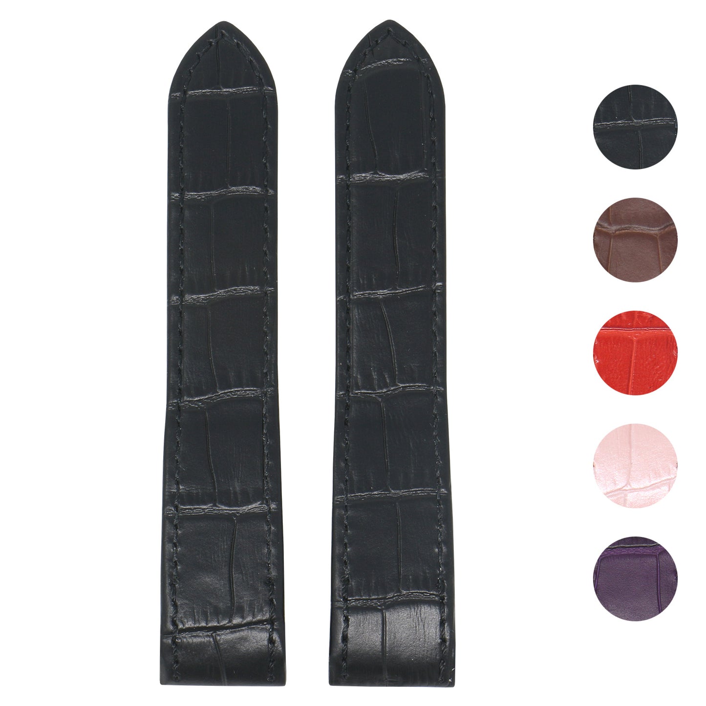 Croc Leather Strap for Cartier Santos 100