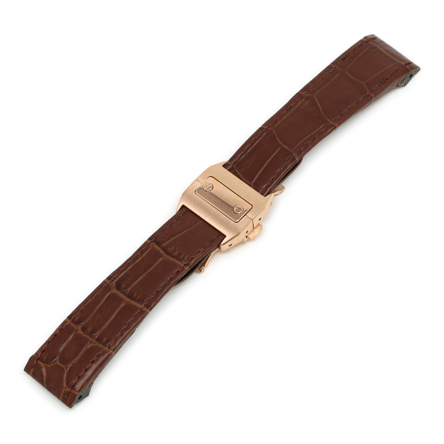 Croc Leather Strap for Cartier Santos 100