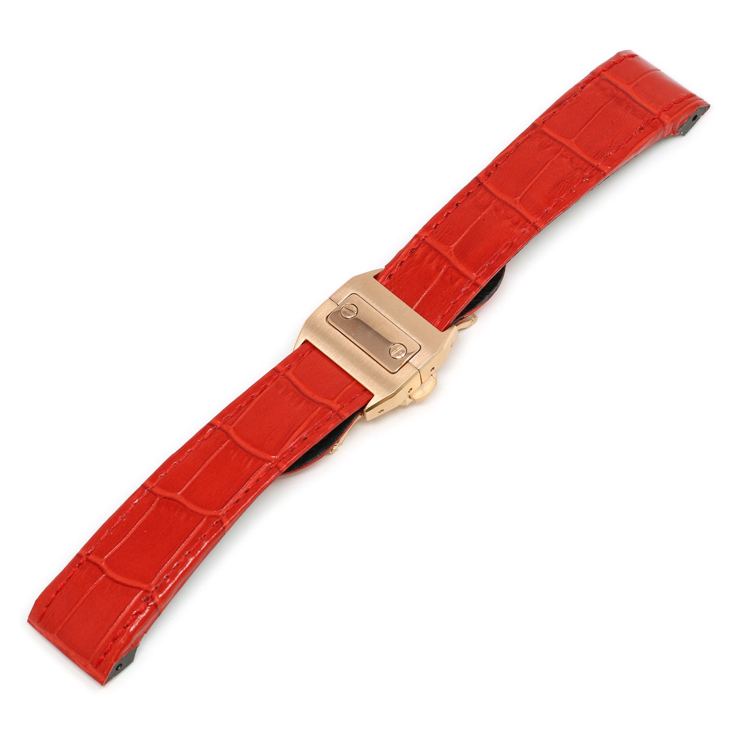 Croc Leather Strap for Cartier Santos 100