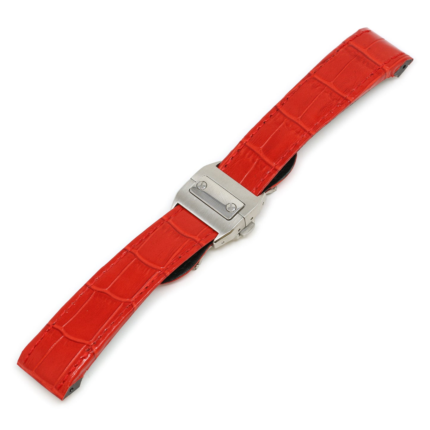 Croc Leather Strap for Cartier Santos 100
