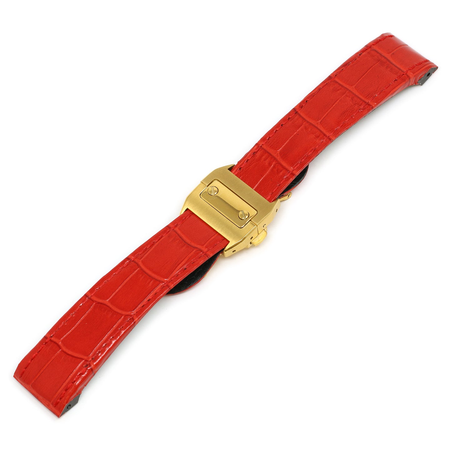 Croc Leather Strap for Cartier Santos 100