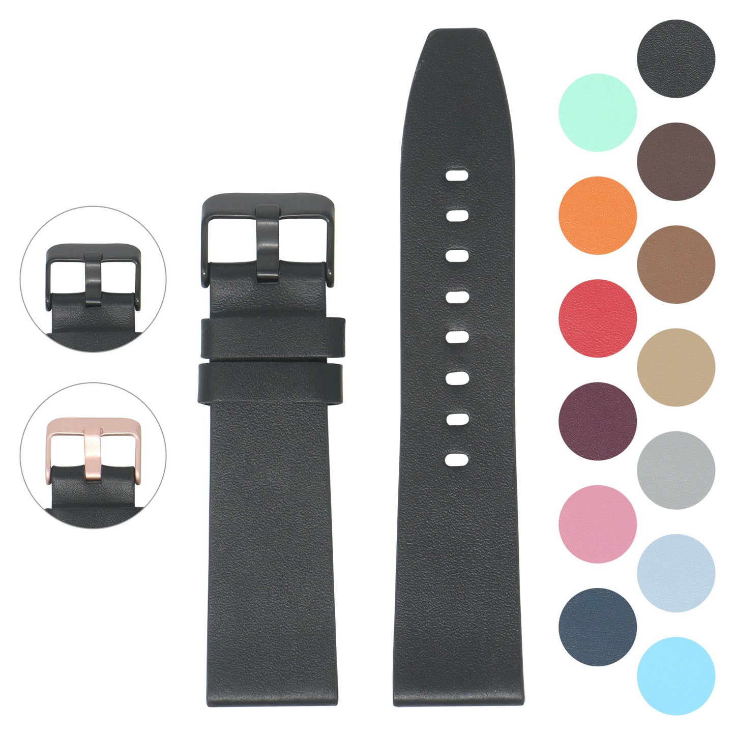 23mm Smooth Leather Strap