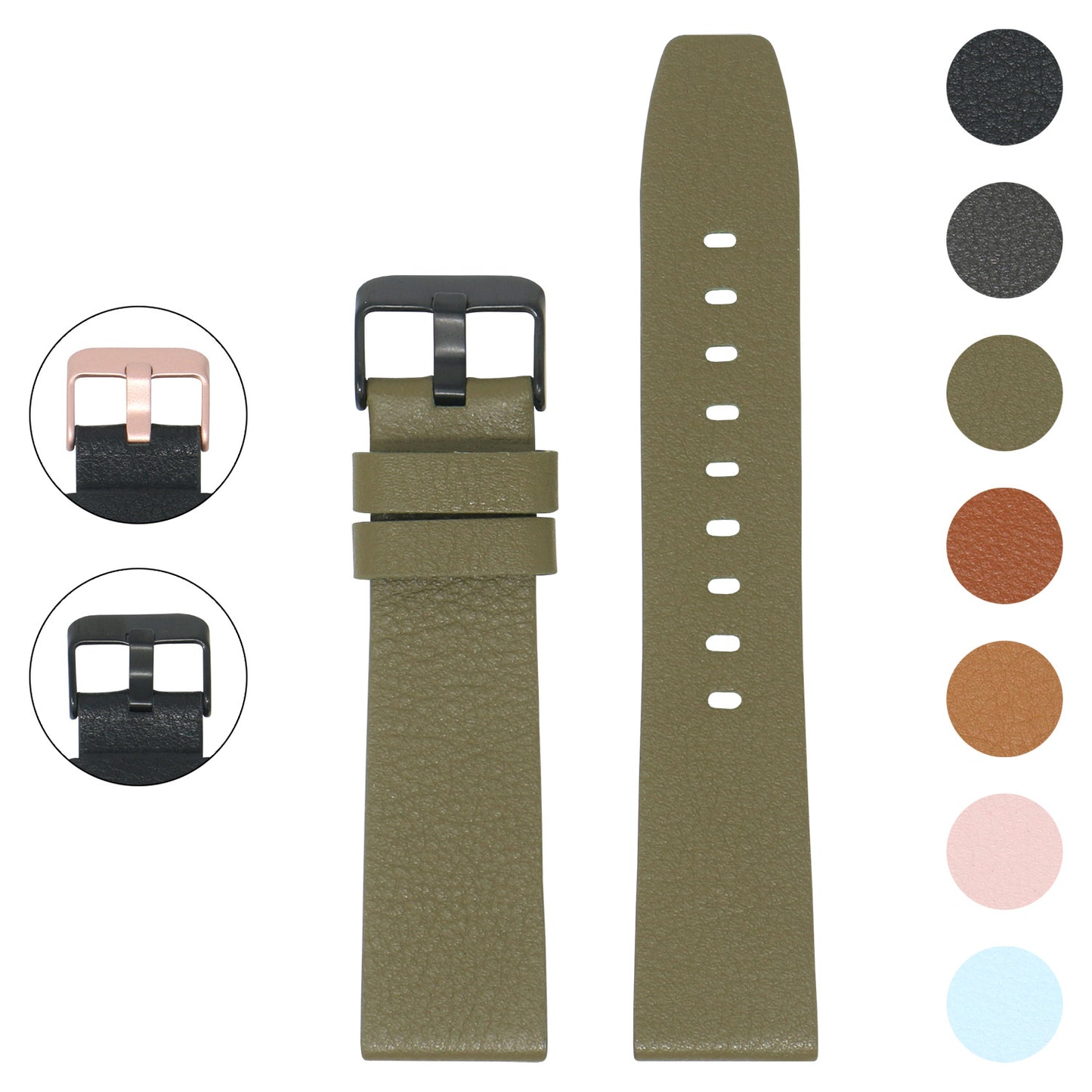 23mm Textured Leather Strap
