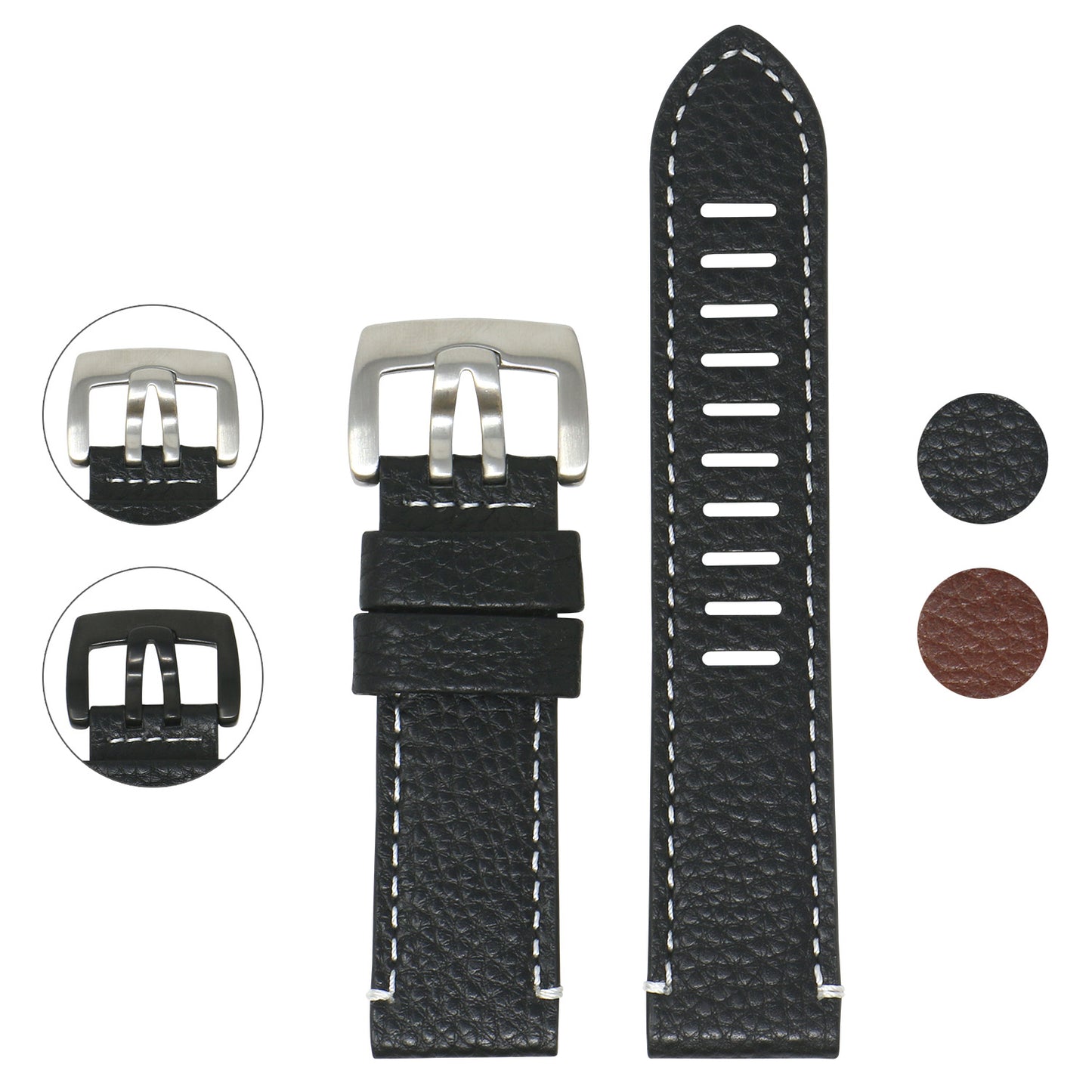 23mm Textured Thick Leather Strap