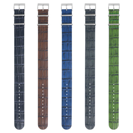 DASSARI VINTAGE ALLIGATOR EMBOSSED SINGLE PASS LEATHER NATO STRAP