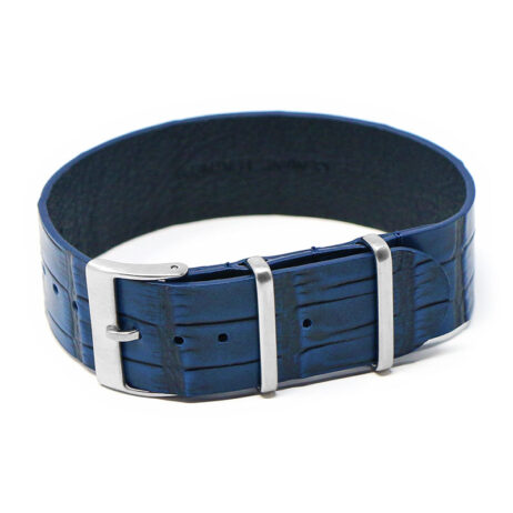 DASSARI VINTAGE ALLIGATOR EMBOSSED SINGLE PASS LEATHER NATO STRAP