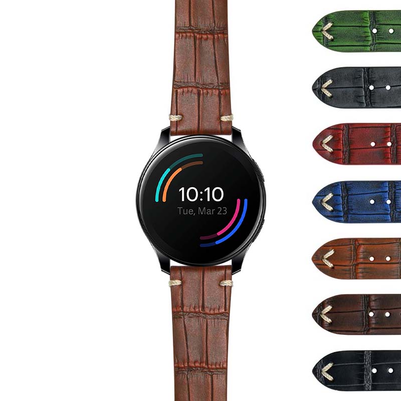 DASSARI Vintage Alligator Strap for Fitbit Versa 3