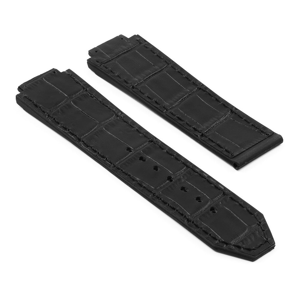 DASSARI S4 Croc Embossed Leather & Rubber Strap for Hublot Big Bang