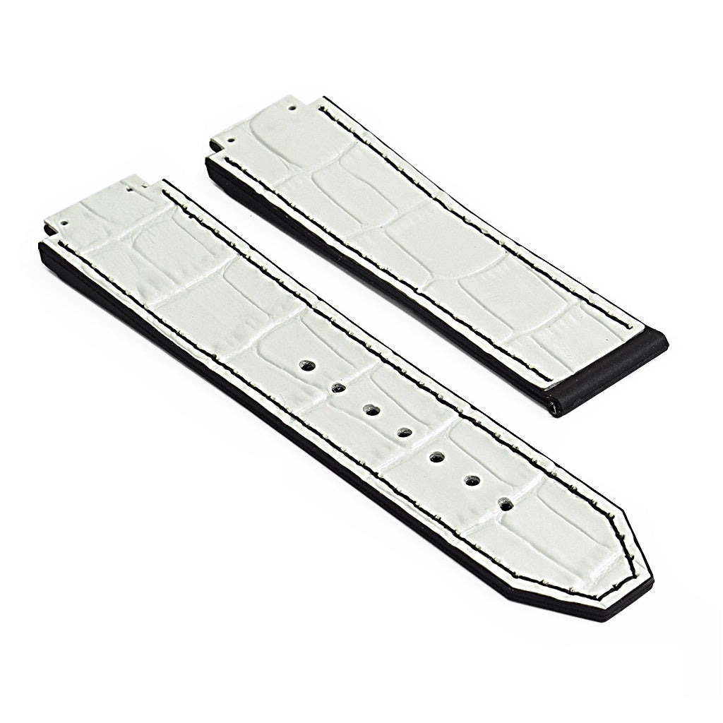 DASSARI S4 Croc Embossed Leather & Rubber Strap for Hublot Big Bang