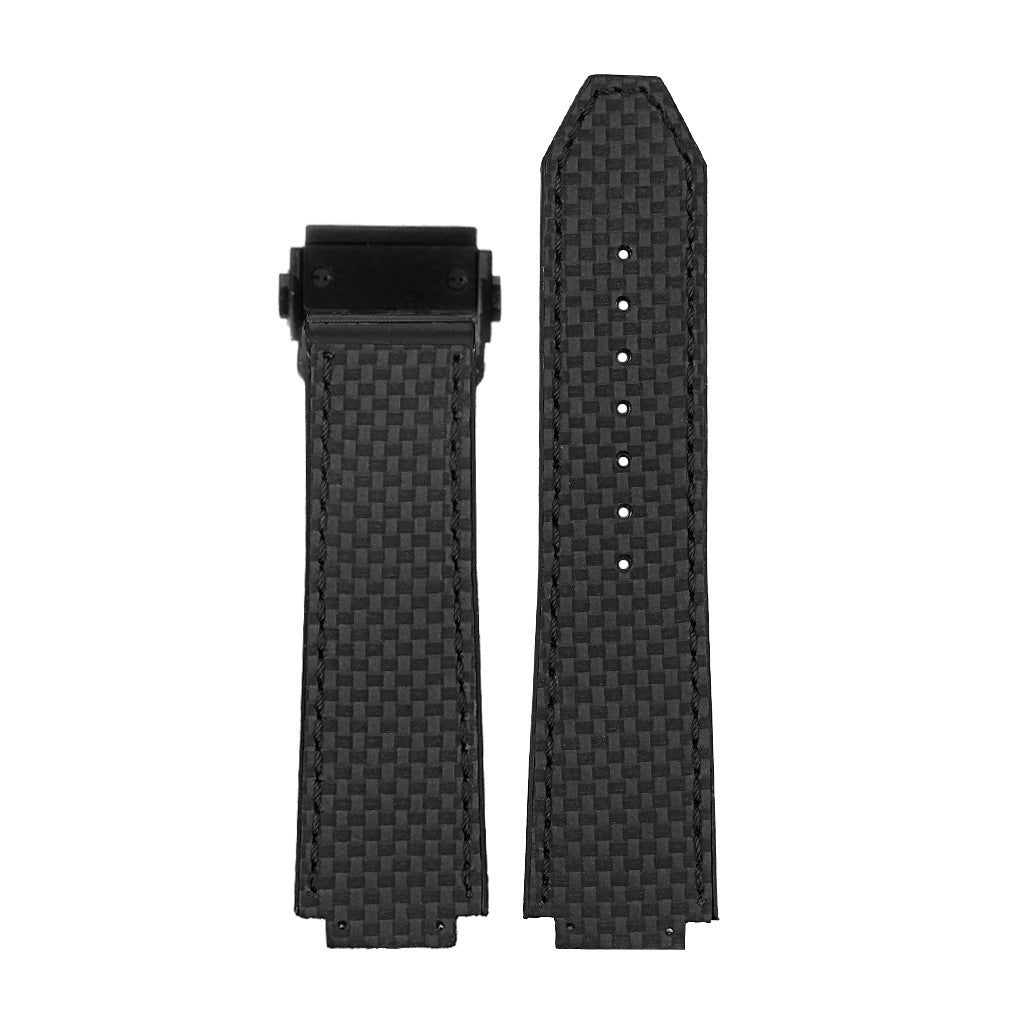 DASSARI S5 Carbon Fiber & Rubber Watch Strap for Hublot Big Bang with Matte Black Clasp